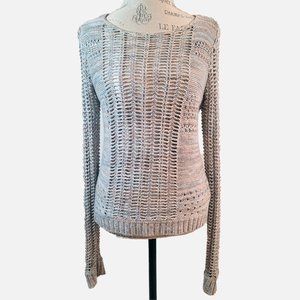 Hem & Thread Open Knit Multi-Colored Sweater